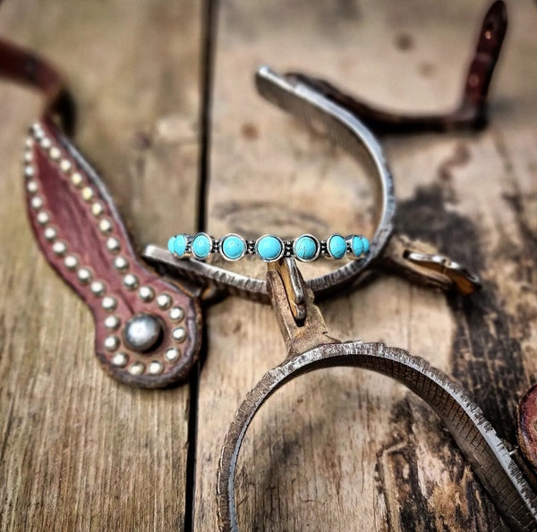 RTS - Weekender Adjustable Fashion Cuff - Turquoise Dots
