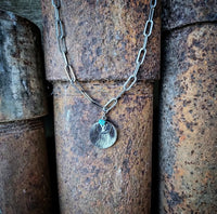 RTS - Cowhide and Leather LV Paperclip Necklace
