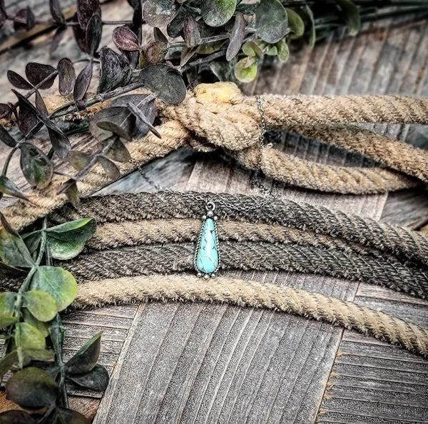 RTS - Weekender Turquoise Fashion Necklace - Rain Drop