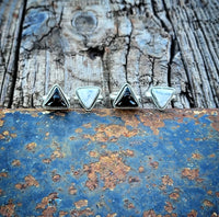 RTS - Sterling Silver Black Onyx Ring - Triangle