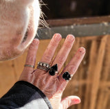 RTS - Sterling Silver Onyx Adjustable Ring - The Point