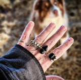 RTS - Sterling Silver Onyx Adjustable Ring - The Point