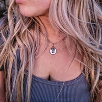 RTS - Black & White Leather LV Paperclip Necklace
