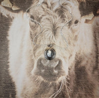 RTS - White Buffalo and Sterling Silver Necklace - Round Pendant - Large